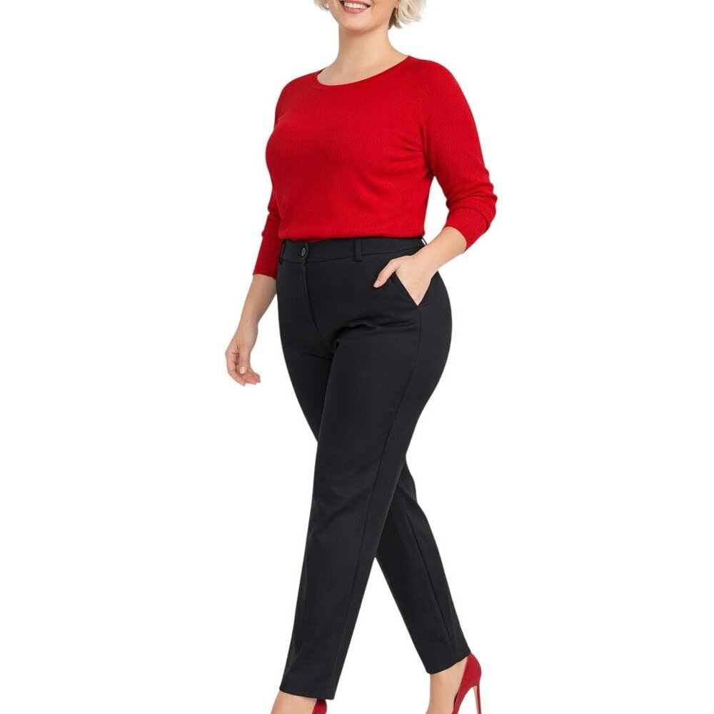 Talbots Womens Black Trousers 20W High Waisted Stretch Blend Heritage Fit